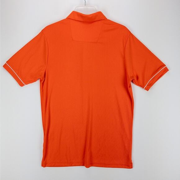 Orange Golf Polo White Contrast Men’s Medium Moisture Wicking Quick Dry Antigua - Picture 10 of 12